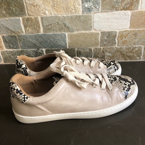 White Raven Impulse Phython Print Beige Faux Leather Sneakers. Size Women’s 9 - Picture 3 of 9